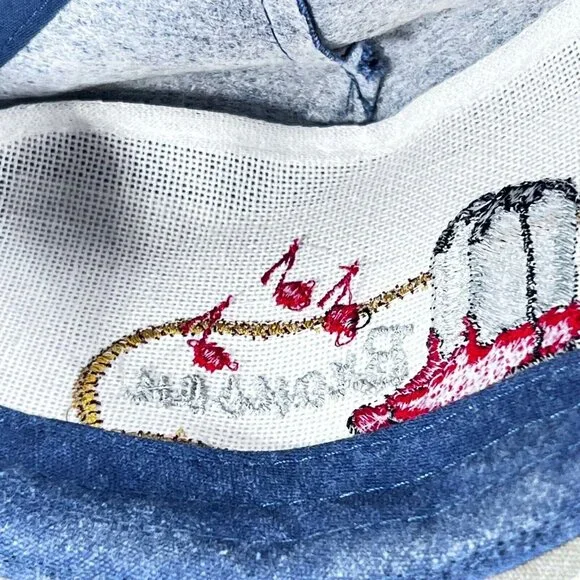 Vtg Snapback Branson Missouri Embroidered Cowboy Boots Lasso Music Notes Hat Cap - Picture 7 of 9